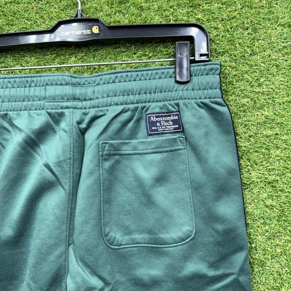 New Abercrombie & Fitch Shorts Mens Small Blue Green Fleece Drawstring Pocket